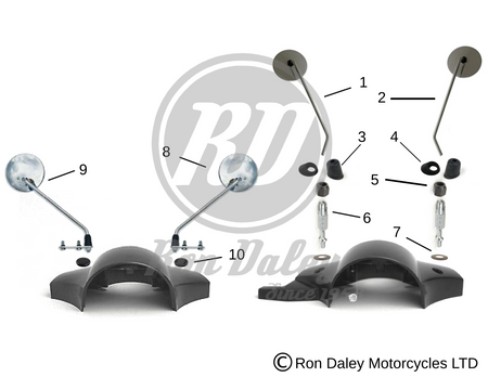 Vespa PX/T5 Mirror Assembly