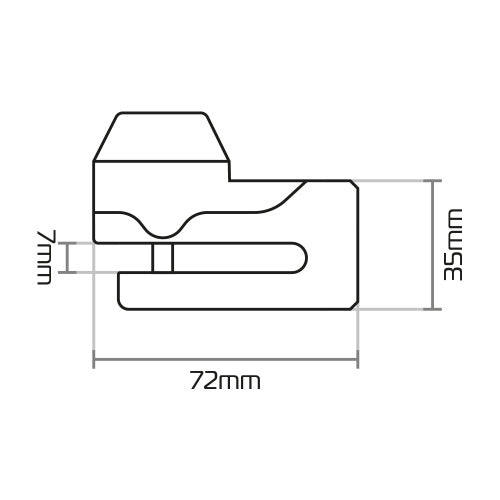 Oxford Mini T Disc Lock Yellow/Black